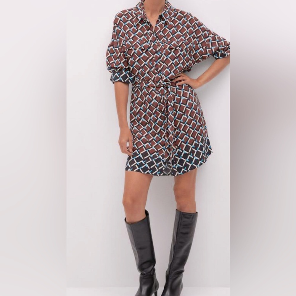 Belt short shirt dress